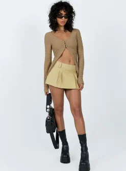 Princess Polly Nowell Long Sleeve Top  Beige Flash Sale