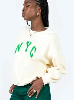 Princess Polly Nyc Sweatshirt  Beige New