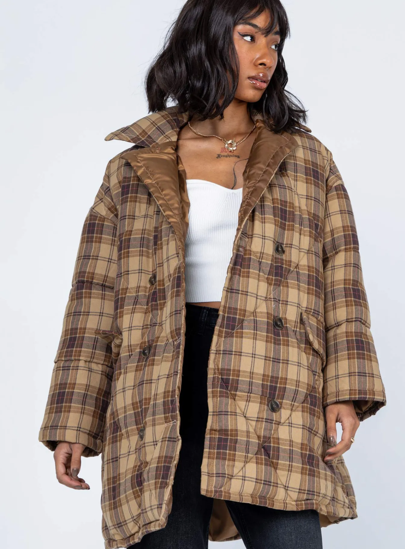 Princess Polly Nyomi Coat Brown New