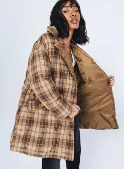 Princess Polly Nyomi Coat Brown New