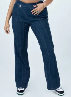 Princess Polly Odette Flare Denim Jeans Blue Fashion