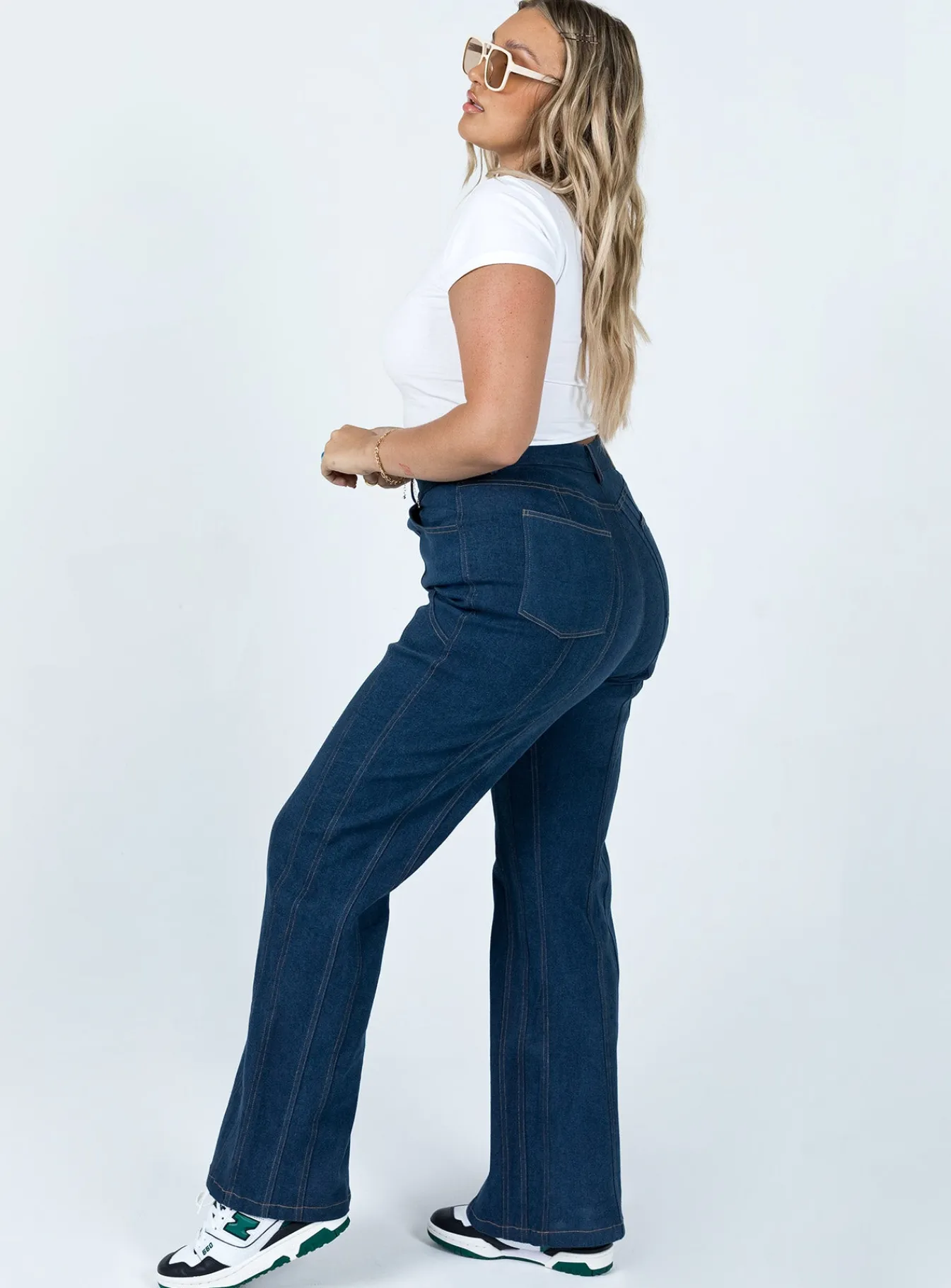 Princess Polly Odette Flare Denim Jeans Blue Fashion