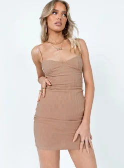 Princess Polly Olga Mini Dress  Beige Shop