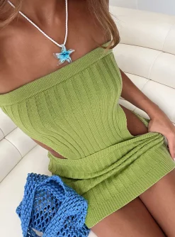 Princess Polly Olia Mini Dress  Green Cheap