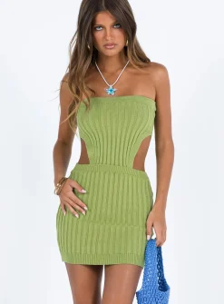 Princess Polly Olia Mini Dress Green Cheap