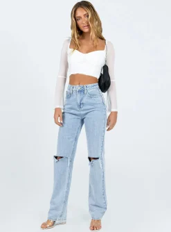 Princess Polly Olivian Long Sleeve Top  White Best