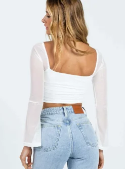 Princess Polly Olivian Long Sleeve Top  White Best