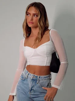 Princess Polly Olivian Long Sleeve Top  White Best