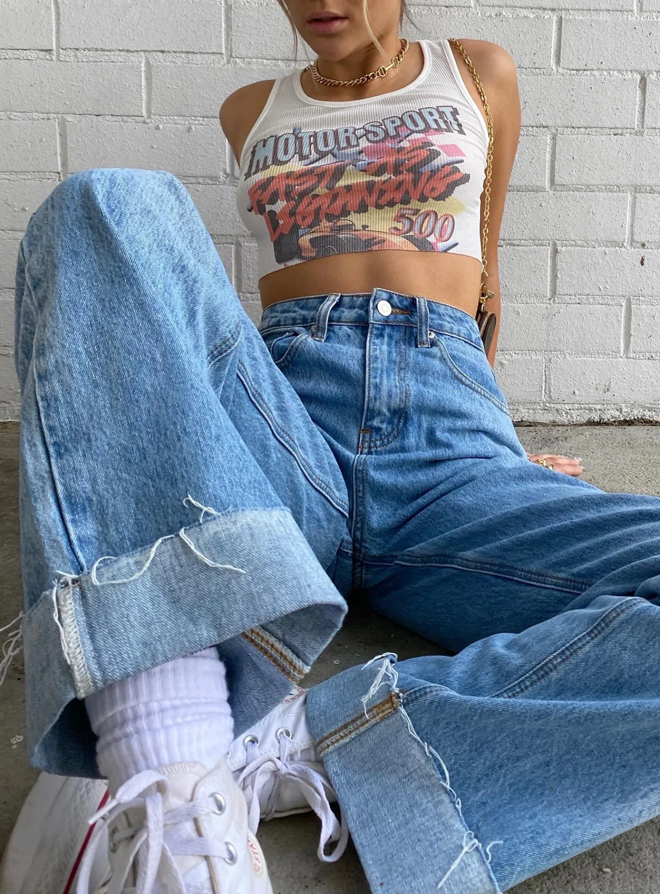 Princess Polly Ollie Straight Leg Jean Mid Wash Denim Fashion