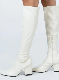 Princess Polly Olsen Boots  White Shop