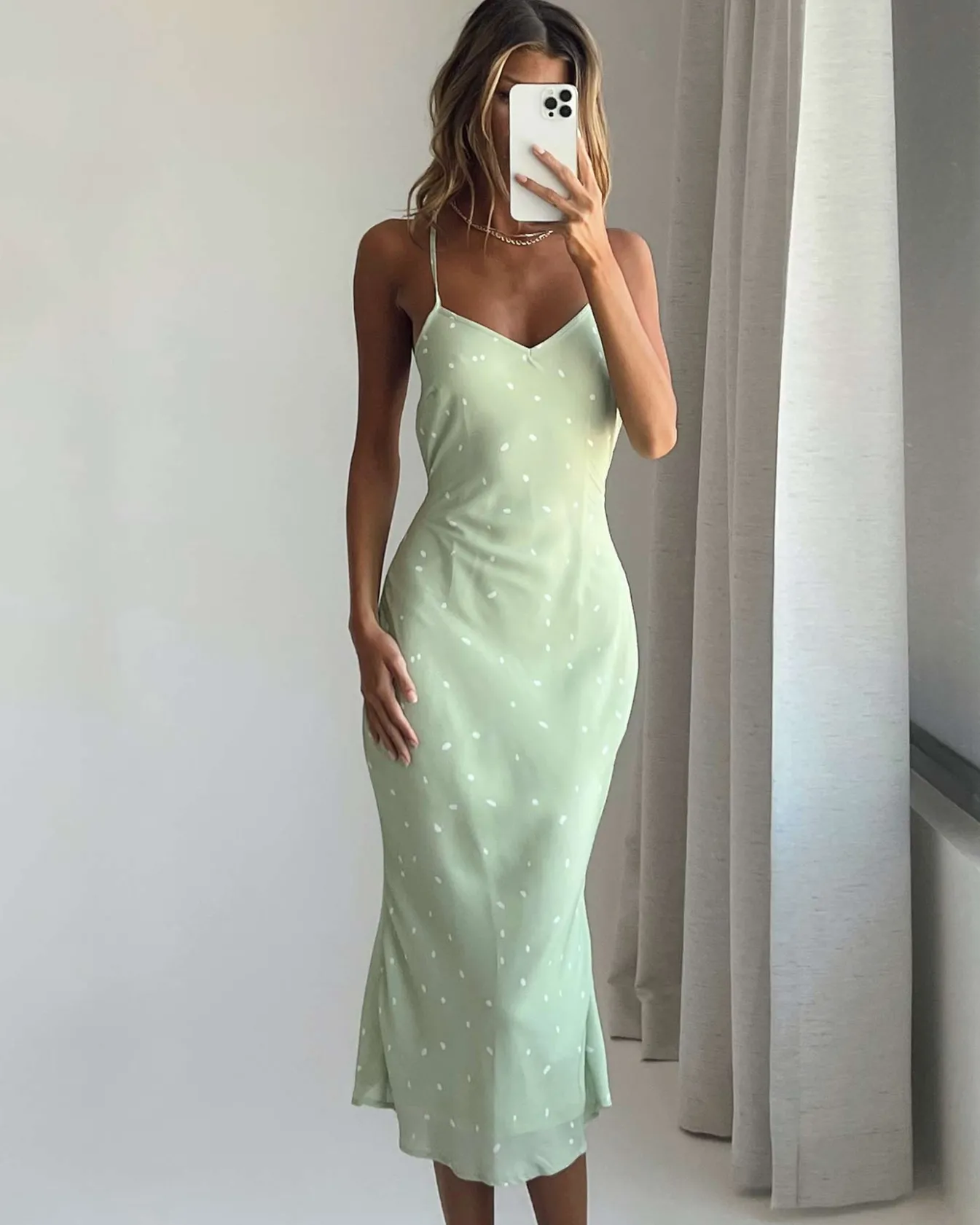 Princess Polly On Cloud Nine Midi Dress Green Outlet