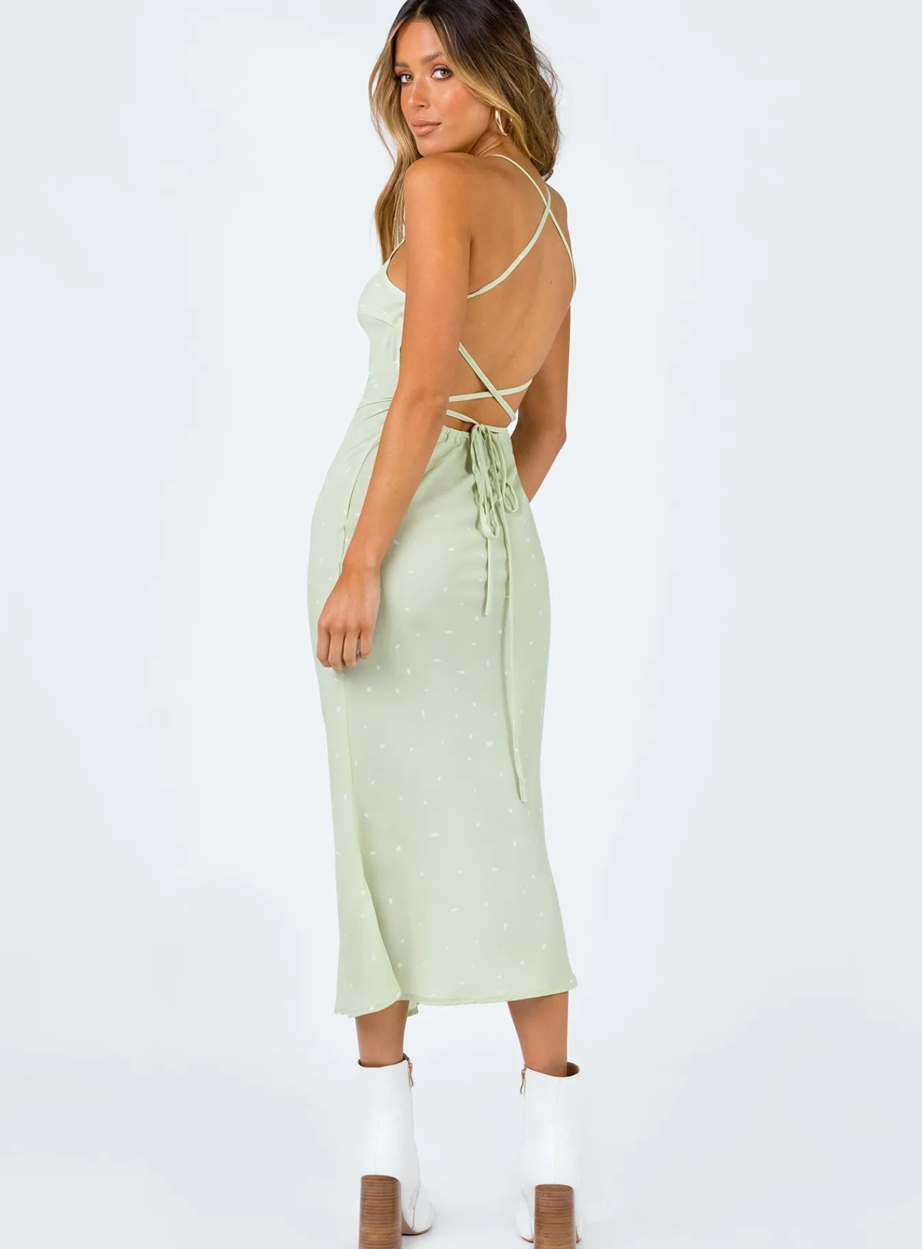 Princess Polly On Cloud Nine Midi Dress Green Outlet