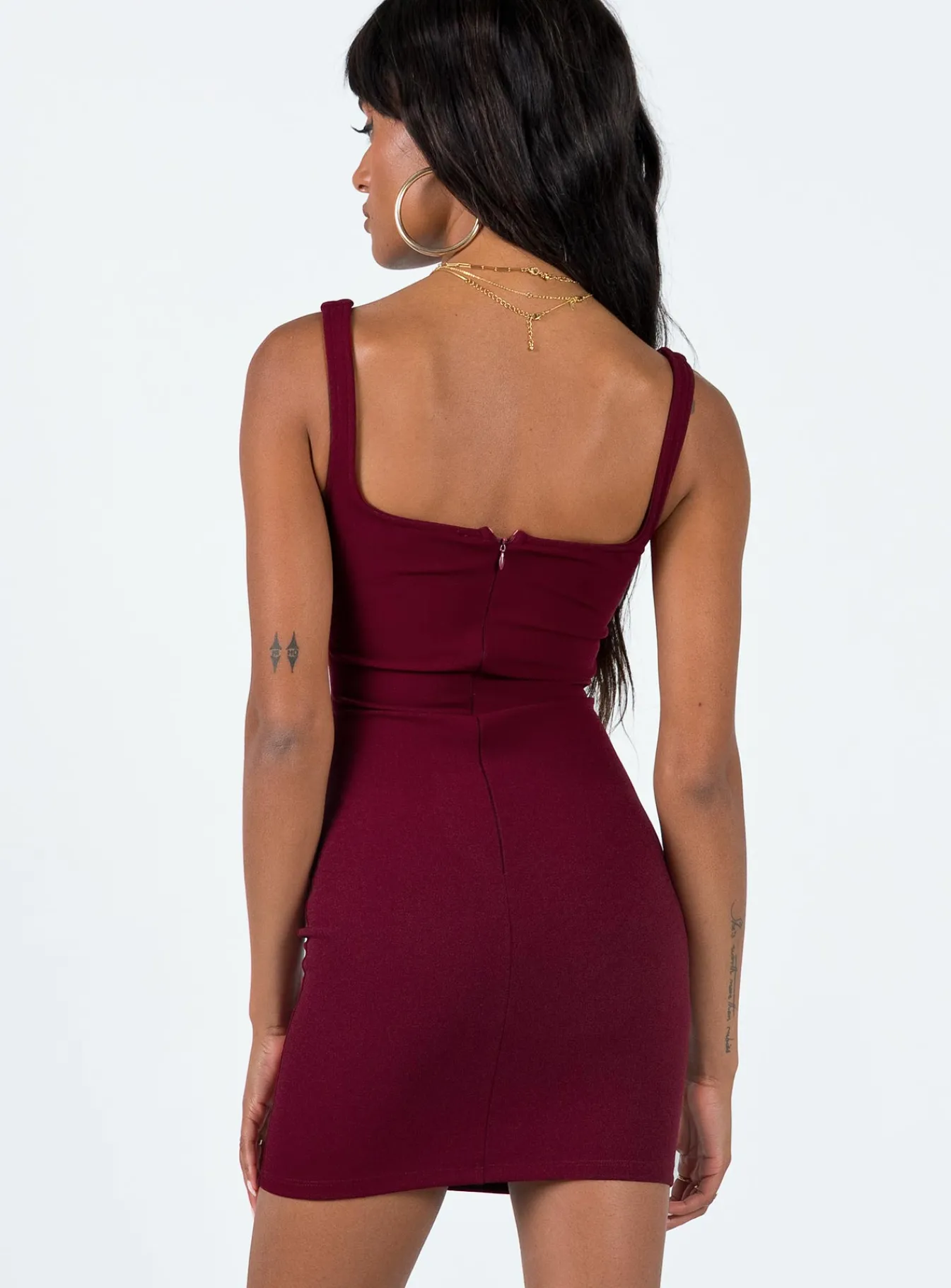 Princess Polly Ophia Mini Dress Burgundy Sale