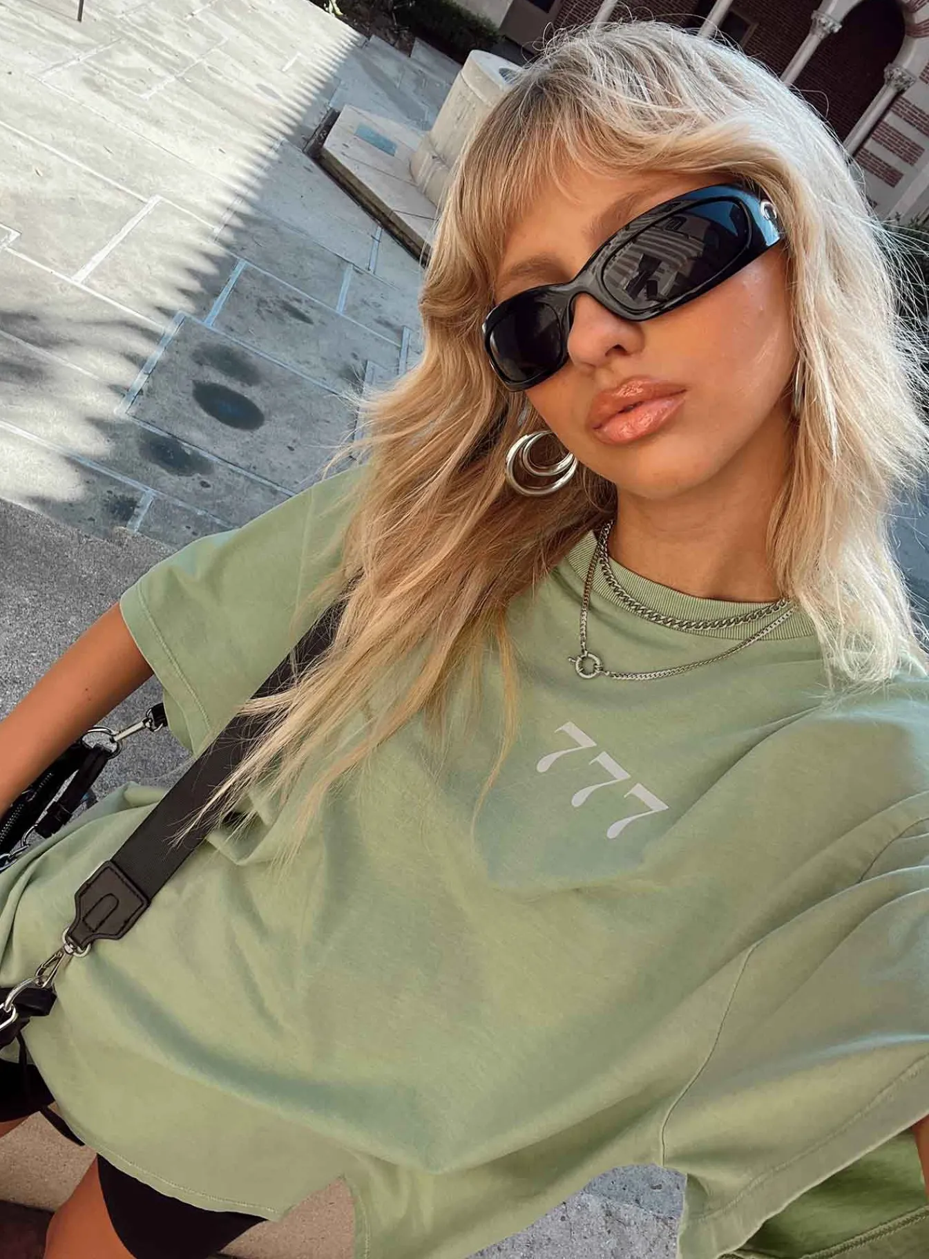 Princess Polly Organic 777 Luck Oversize Tee Green Outlet