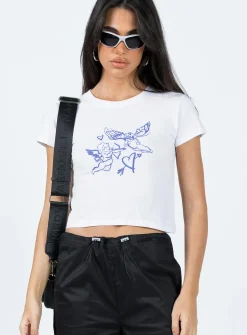 Princess Polly Organic Angels 222 Tee  Ivory Best Sale