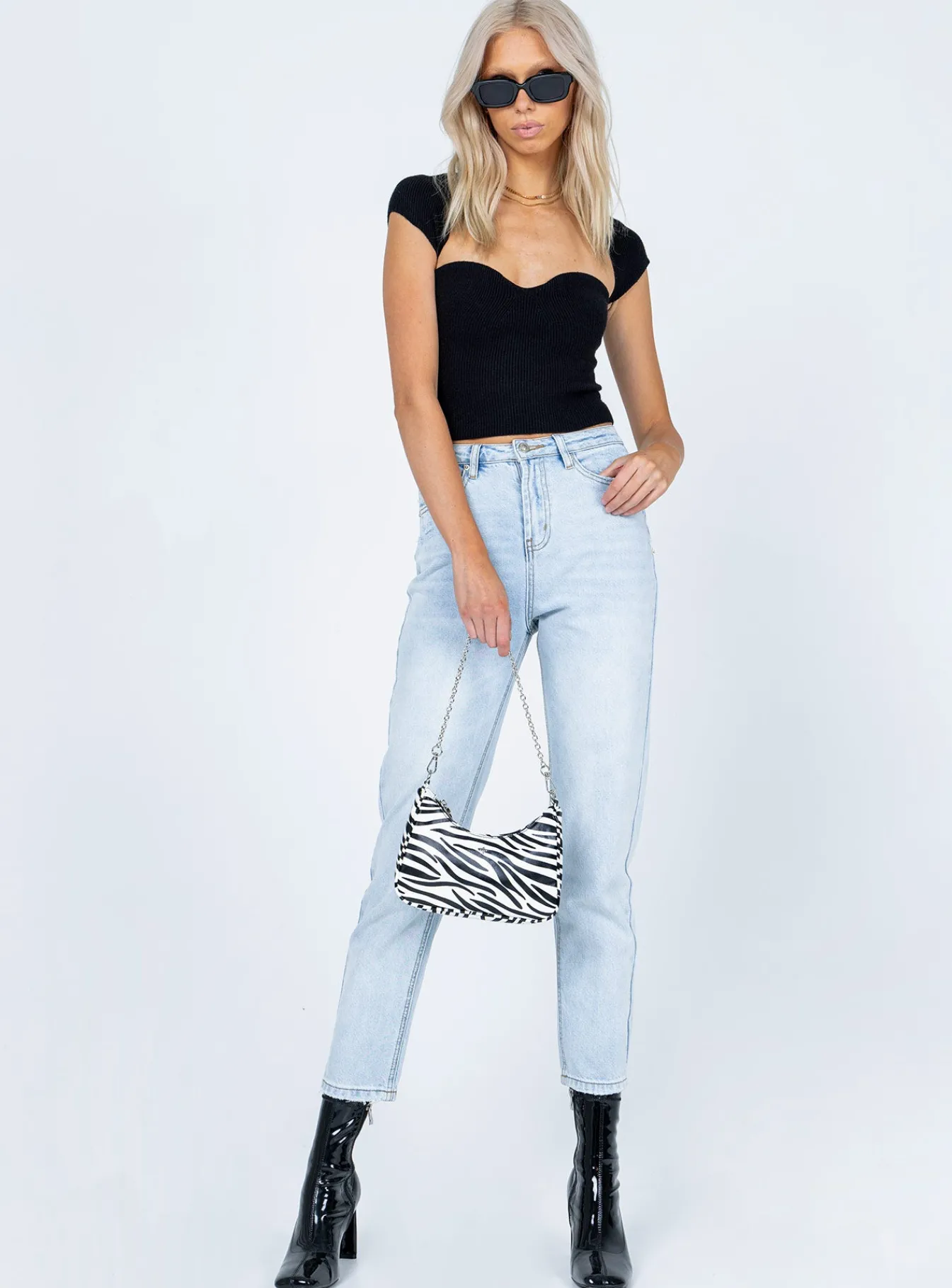 Princess Polly Organic Cotton Blend Colmar Skinny Legjeans Denim Hot