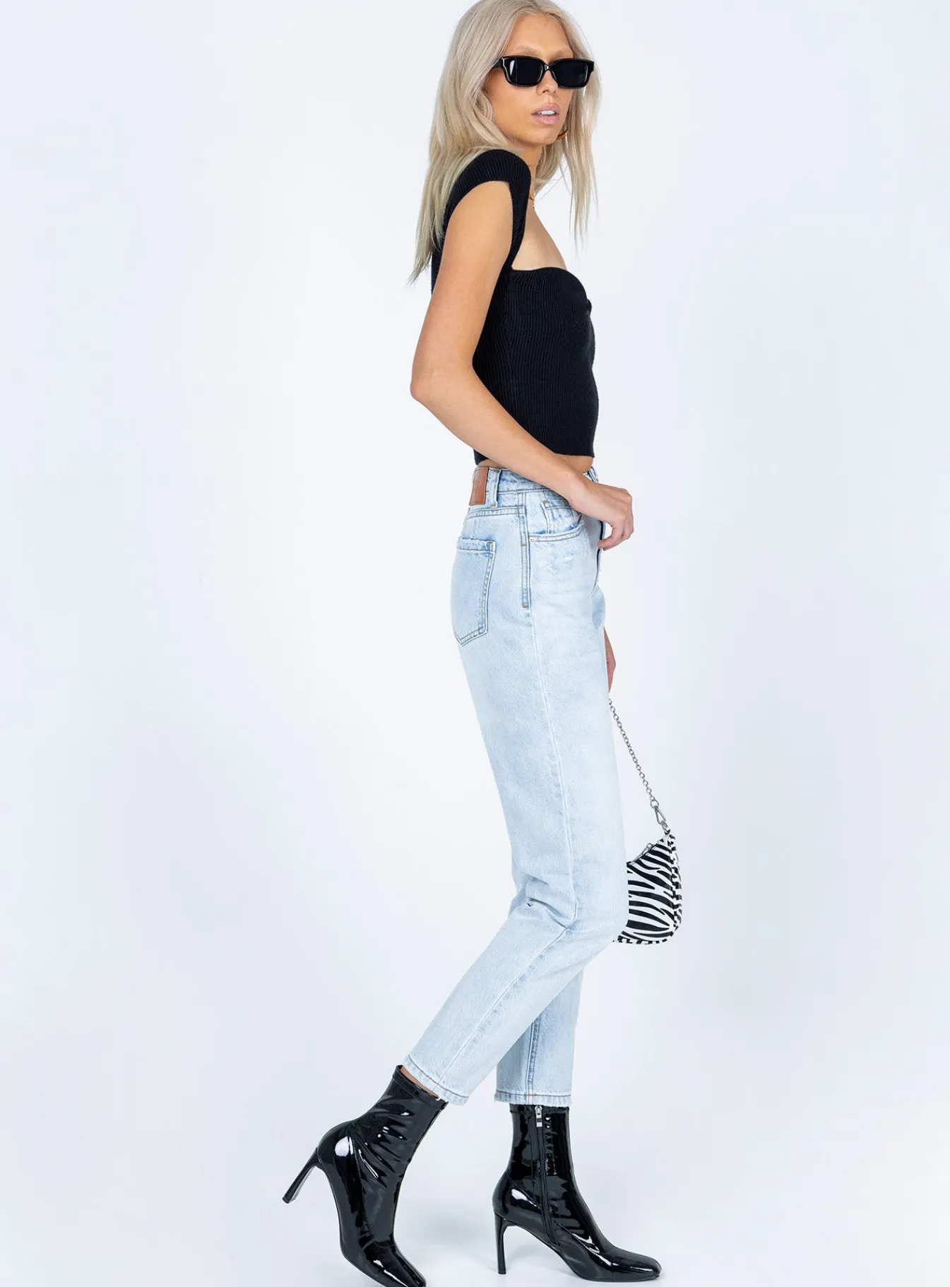 Princess Polly Organic Cotton Blend Colmar Skinny Legjeans Denim Hot