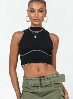 Princess Polly Organic Nalah Top  Black Outlet