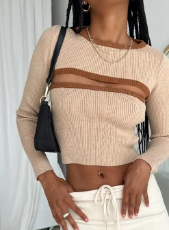 Princess Polly Orsette Two Piece Knit Top  Beige Online