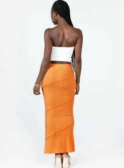 Princess Polly Oscar Maxi Skirt Orange Flash Sale