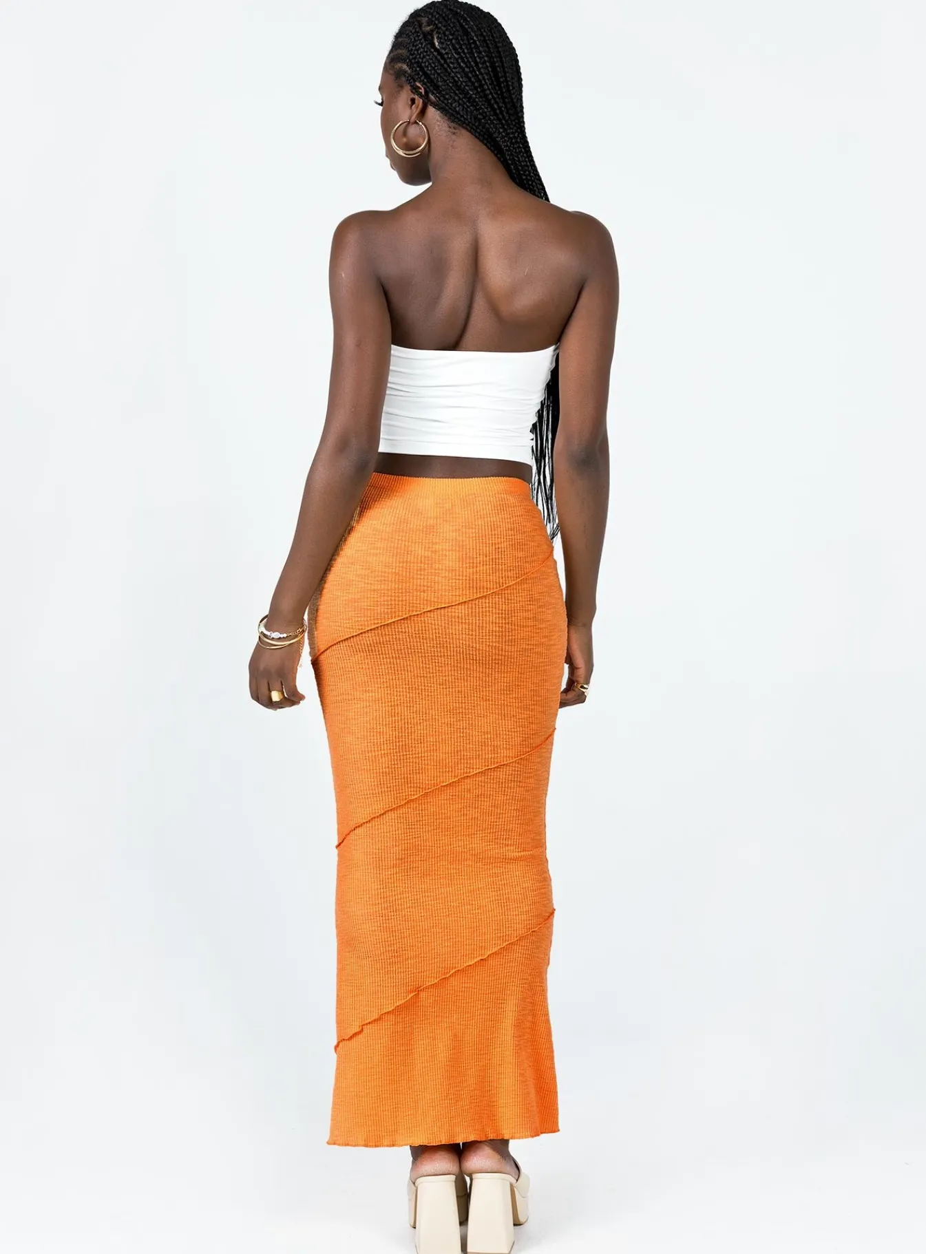 Princess Polly Oscar Maxi Skirt Orange Flash Sale