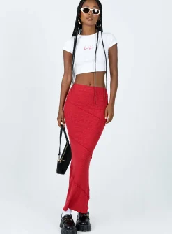 Princess Polly Oscar Maxi Skirt  Red Sale
