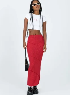 Princess Polly Oscar Maxi Skirt  Red Sale