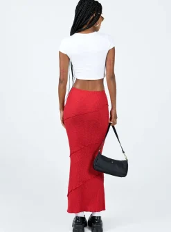 Princess Polly Oscar Maxi Skirt  Red Sale