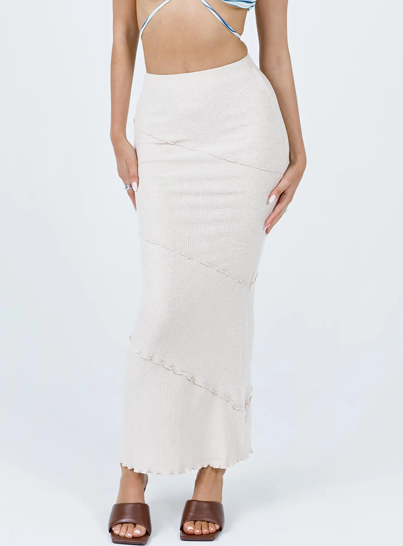 Princess Polly Oscar Maxi Skirt Beige Flash Sale