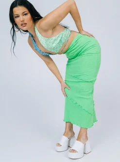 Princess Polly Oscar Maxi Skirt  Apple Green Sale