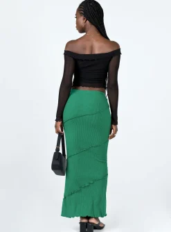 Princess Polly Oscar Maxi Skirt Dark Green Flash Sale