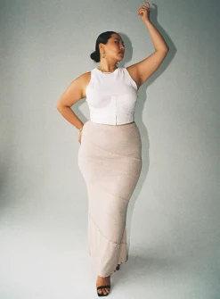 Princess Polly Oscar Maxi Skirtcurve Beige Best