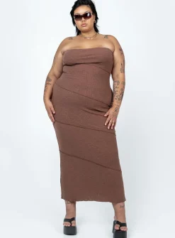 Princess Polly Oscar Midi Dresscurve   Brown Clearance