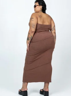 Princess Polly Oscar Midi Dresscurve   Brown Clearance