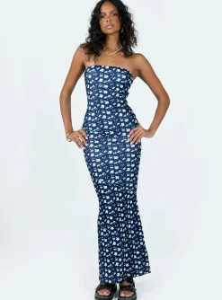 Princess Polly Oscar Midi Dressfloral   Navy Cheap