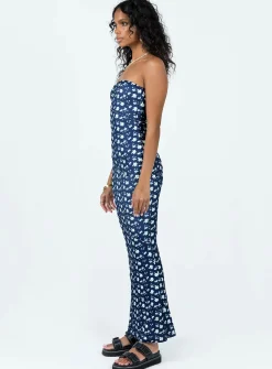 Princess Polly Oscar Midi Dressfloral   Navy Cheap
