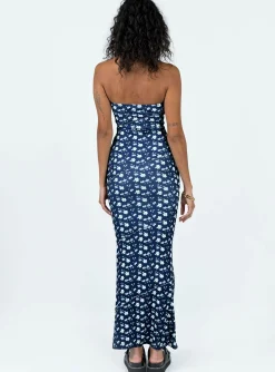 Princess Polly Oscar Midi Dressfloral   Navy Cheap