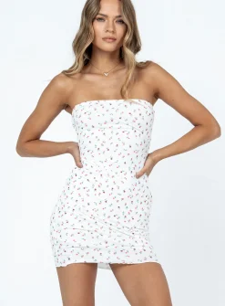 Princess Polly Oscar Mini Dressfloral White Clearance