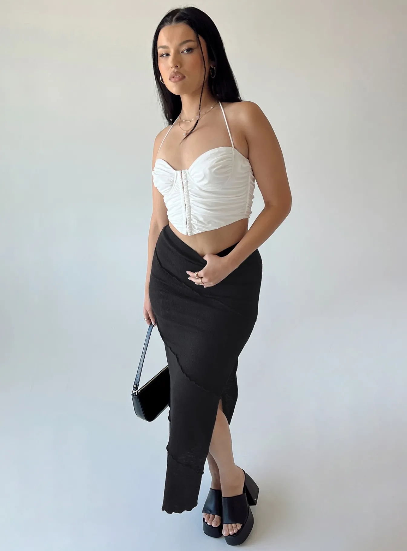 Princess Polly Oscar Split Maxi Skirt Black Cheap