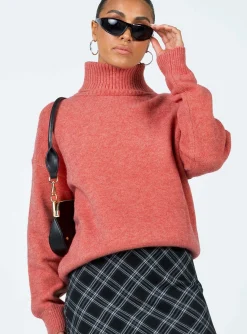 Princess Polly Oswin Turtleneck Sweater  Orange Clearance