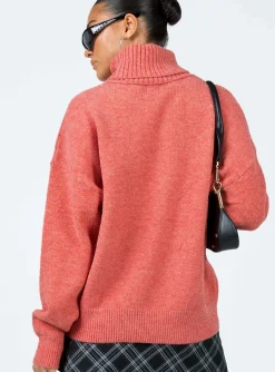 Princess Polly Oswin Turtleneck Sweater  Orange Clearance
