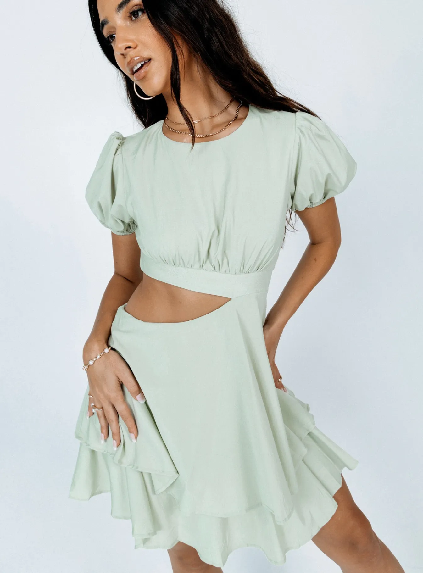 Princess Polly Our Town Mini Dress Green Best