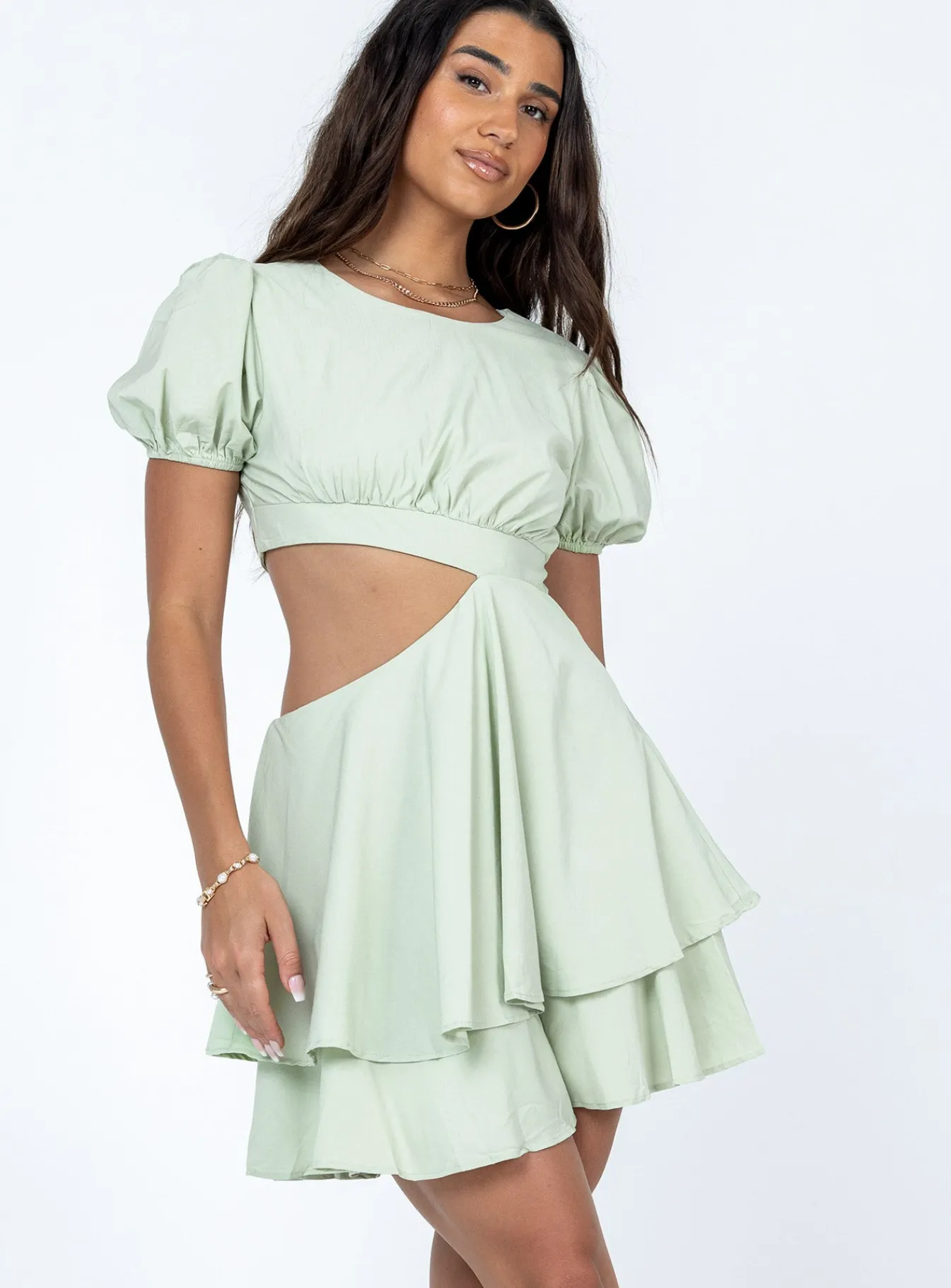 Princess Polly Our Town Mini Dress Green Best