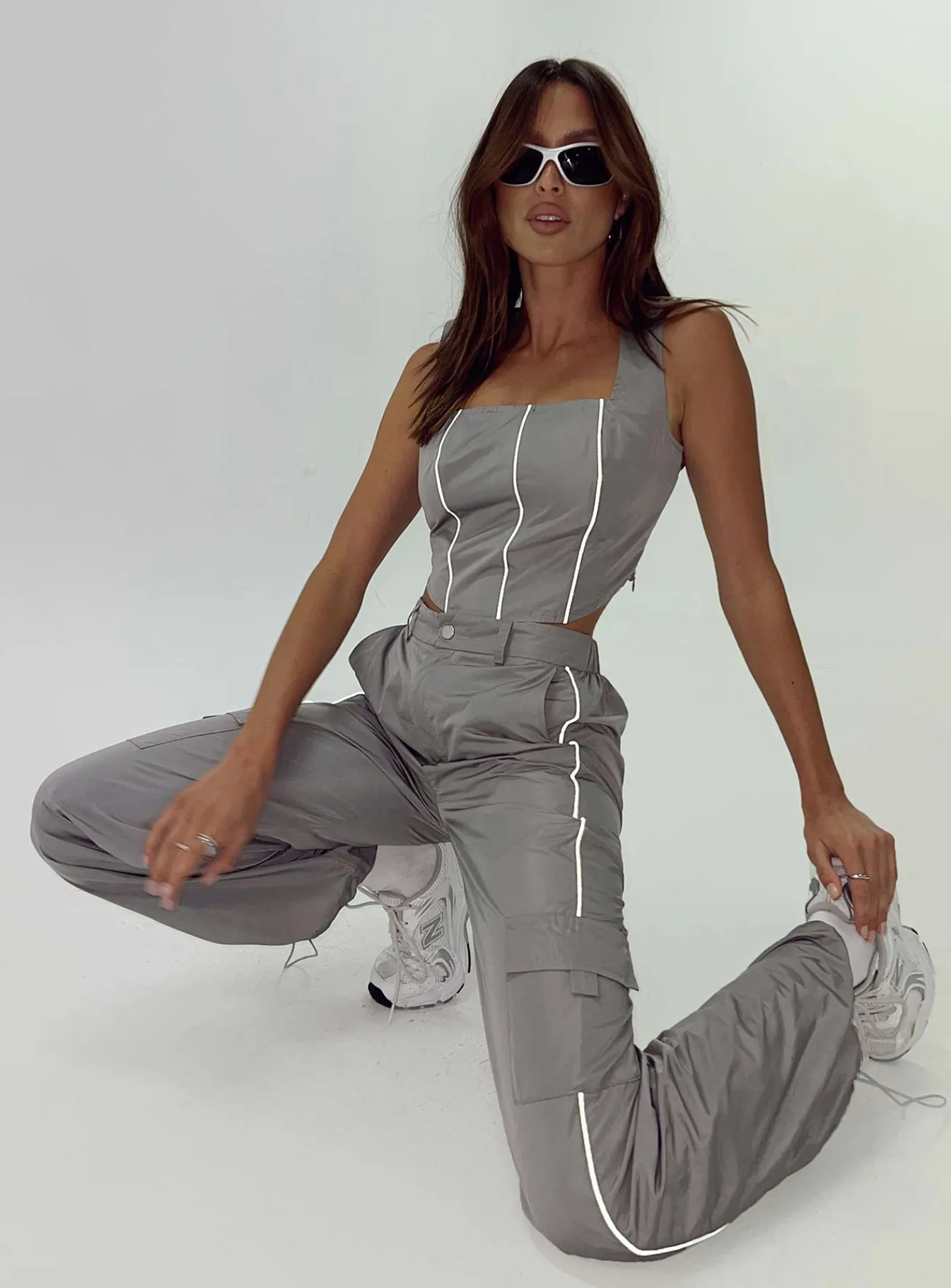 Princess Polly Out Of This World Pants Grey Clearance
