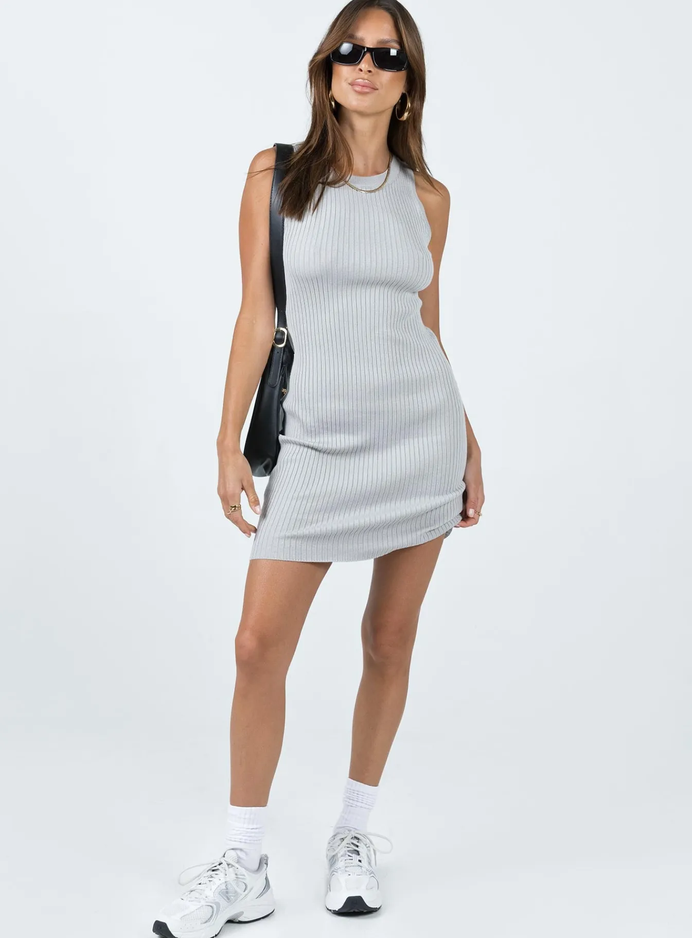 Princess Polly Oxbridge Mini Dress Grey Hot