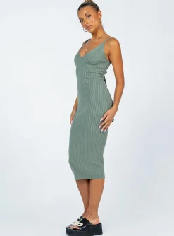 Princess Polly Oxford Midi Dress  Green Cheap