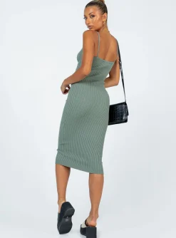 Princess Polly Oxford Midi Dress  Green Cheap