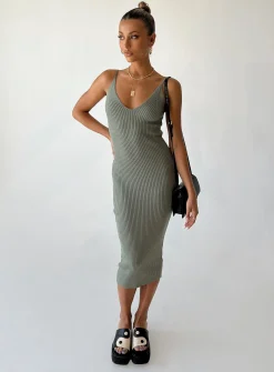 Princess Polly Oxford Midi Dress  Green Cheap