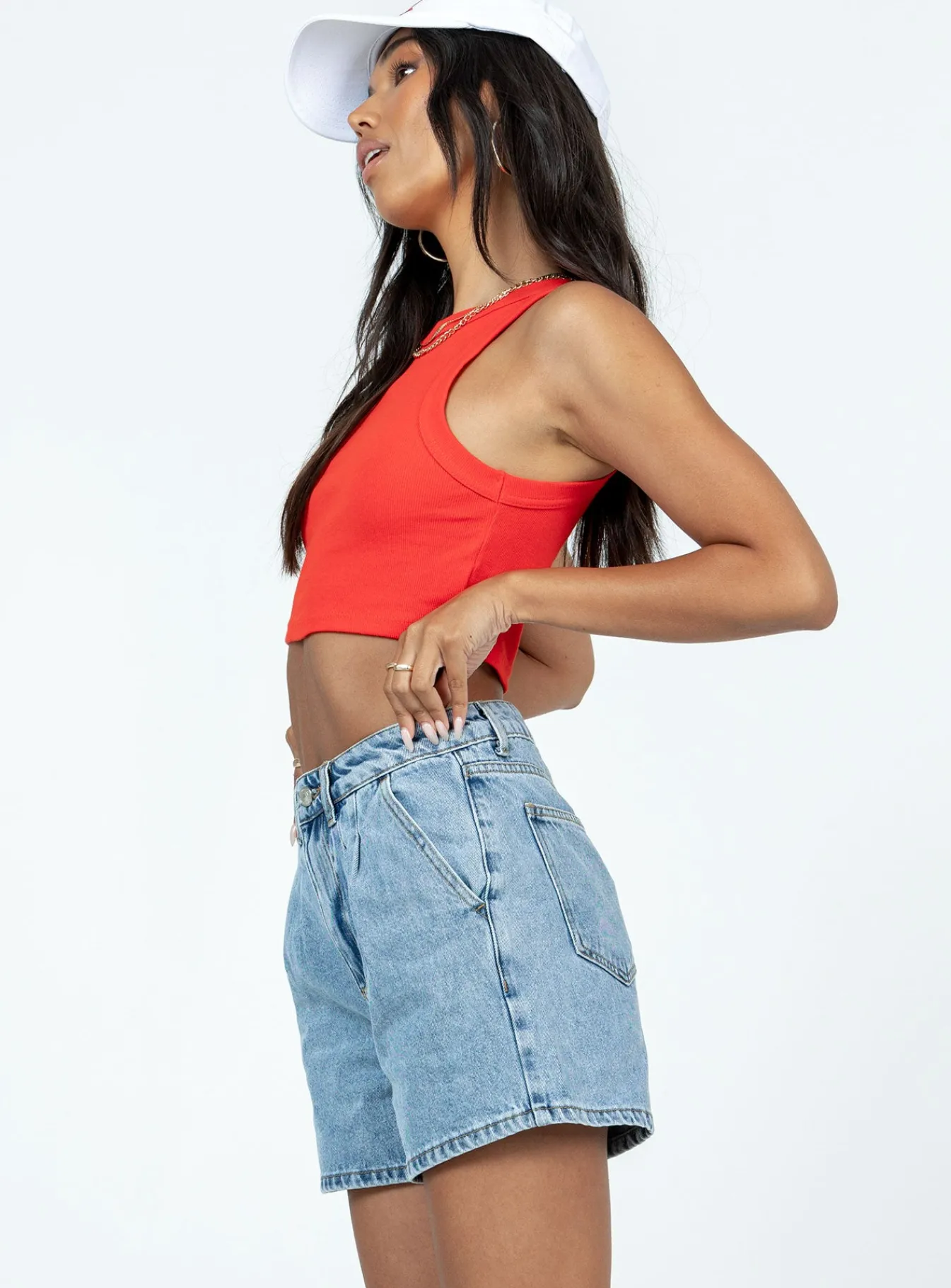 Princess Polly Oxford Tailoredshorts Denim Best Sale