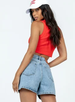 Princess Polly Oxford Tailoredshorts Denim Best Sale